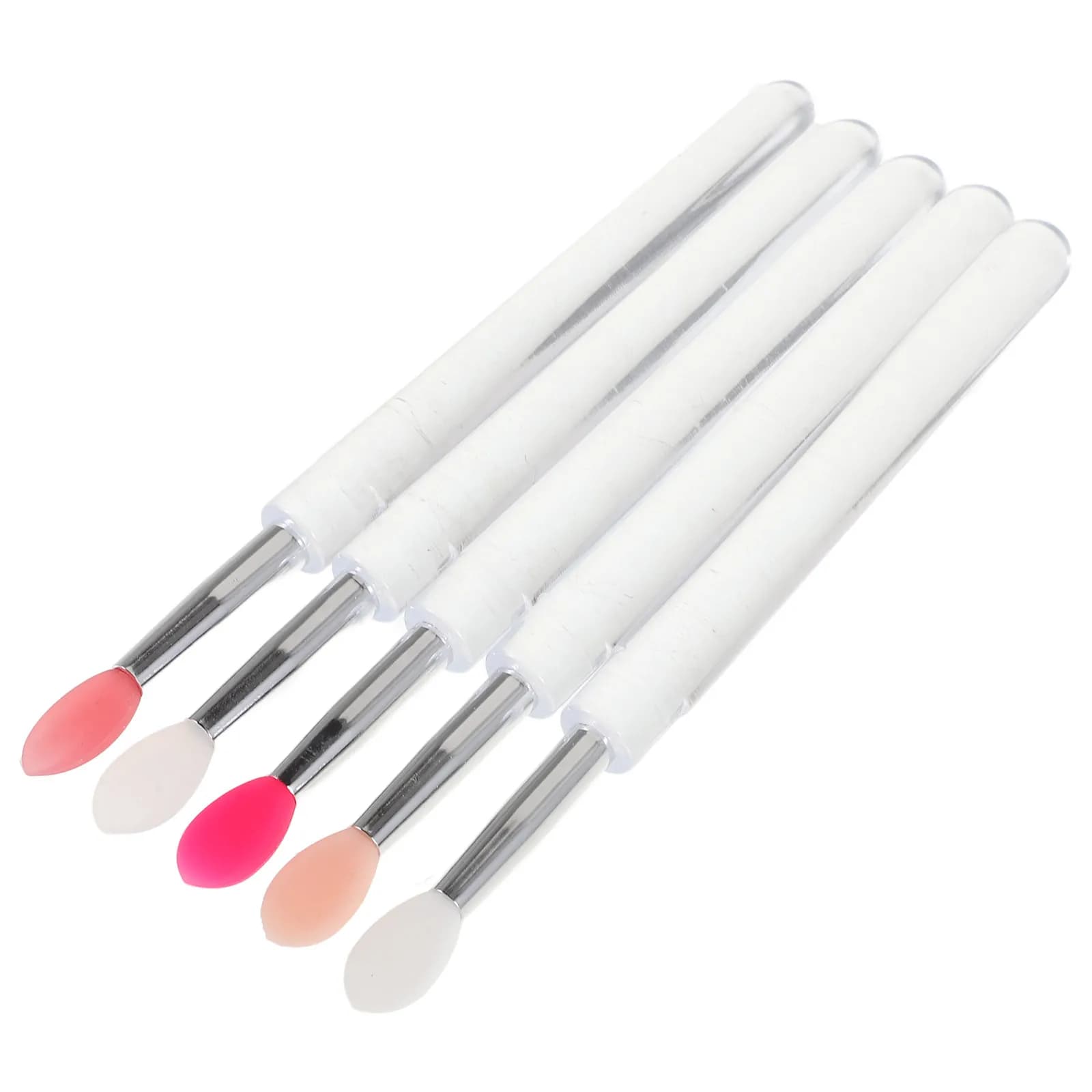 Set di 5 Pennelli per Applicazione Rossetto in Silicone per Trucco, Lucidalabbra, Balsamo, Ombretto, Kit di Bellezza Preciso e Portatile