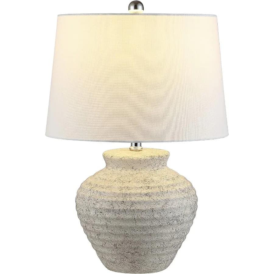 Collezione di illuminazione Ledger Rustico Fattoria Grigio chiaro Ceramica 23 pollici Camera da letto Soggiorno Home Office Scrivania Comodino Tavolo La