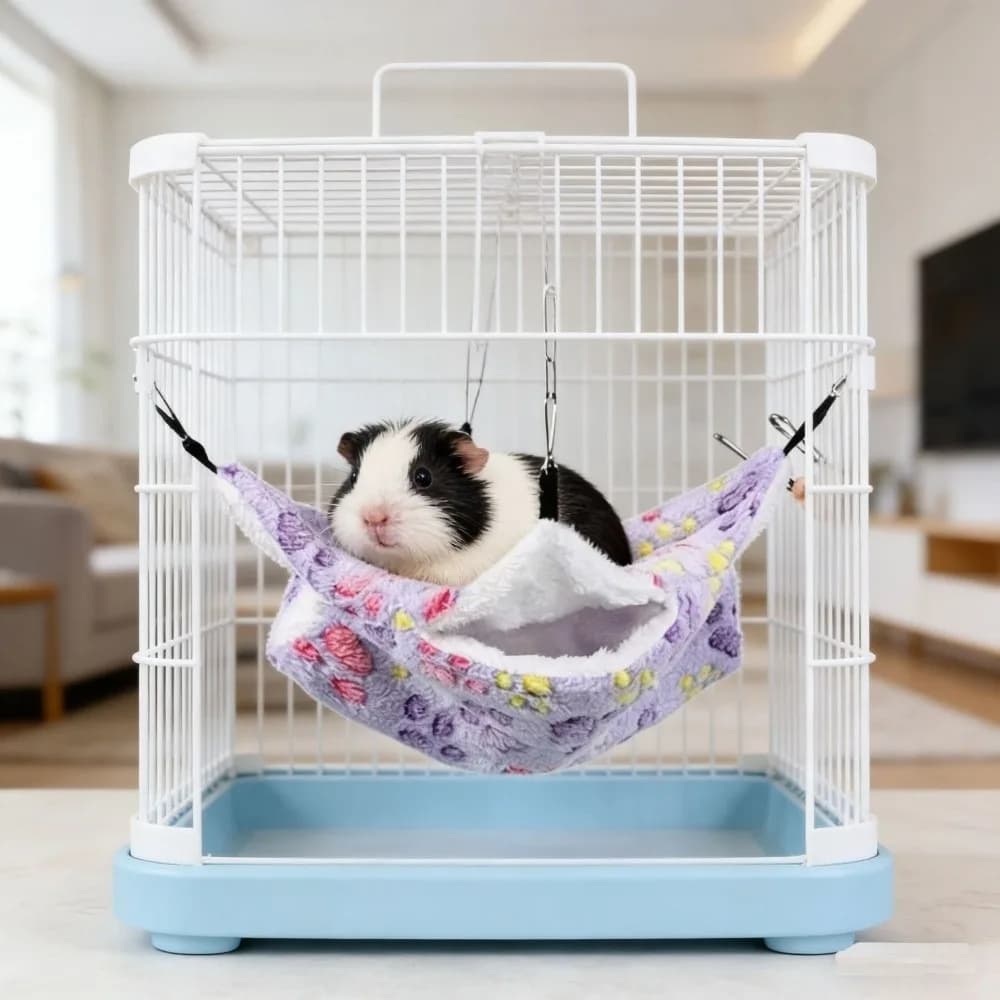 Cozy Winter Hanging Pet Hammock Warm Double-layer Small Animal Sleeping Bag Soft Thicken Nest Bed for Hamster