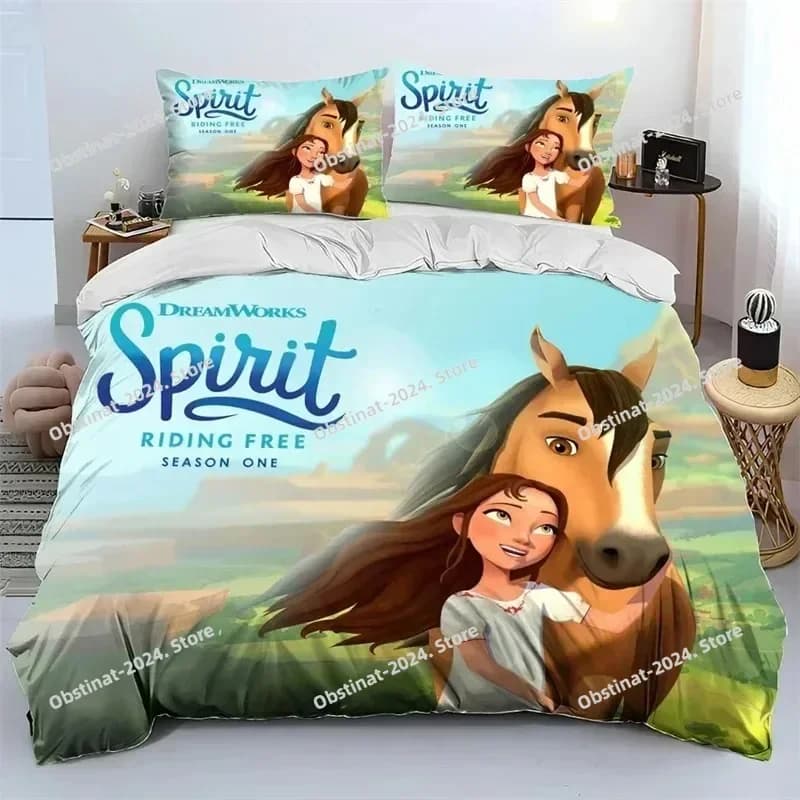 Stampa 3D Spirito che cavalli liberi Set biancheria da letto Ragazzi Ragazze Twin Queen King Size Copripiumino Federa Letto ragazzi Camera da letto per adulti