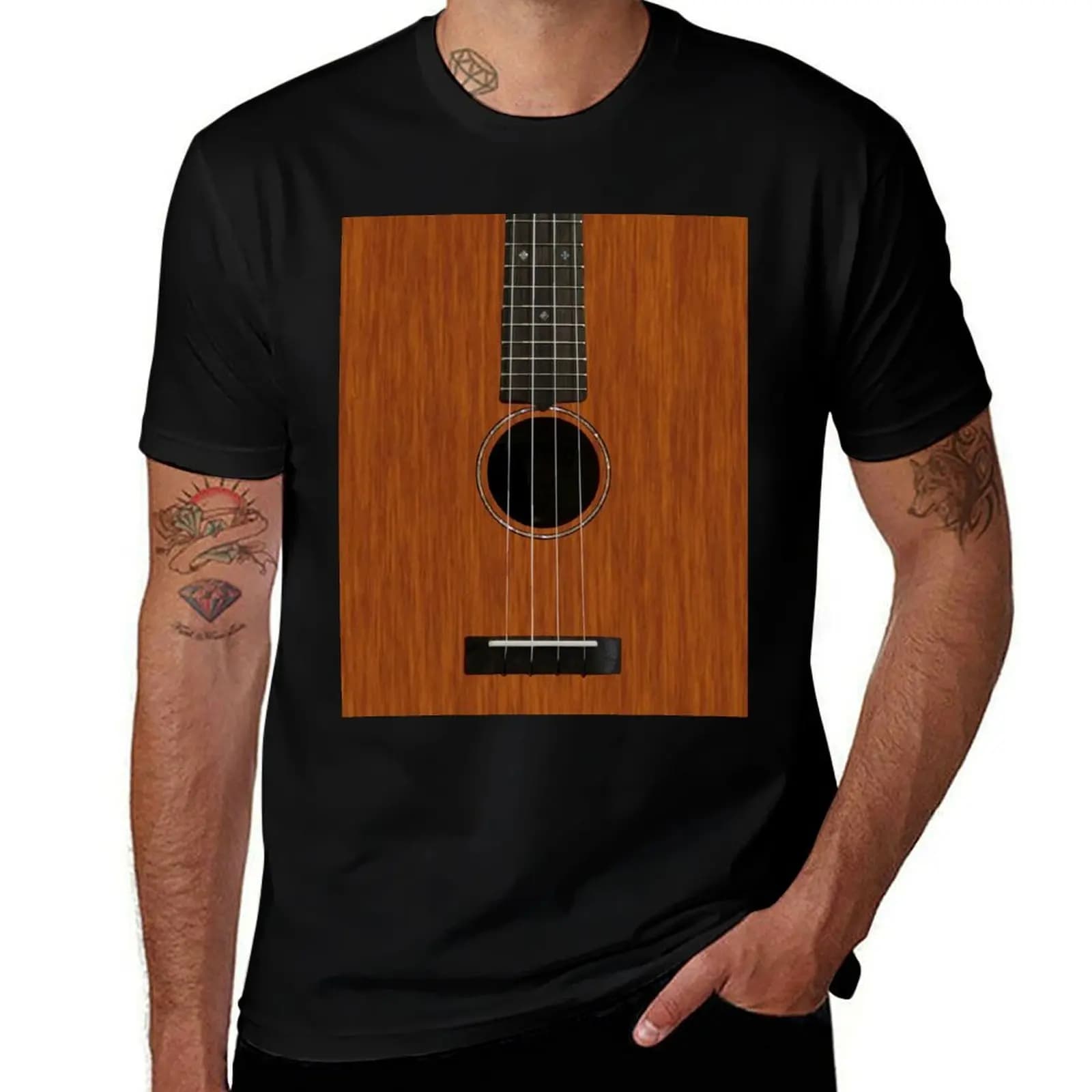 T-shirt Ukulele con pannello in rete traspirante