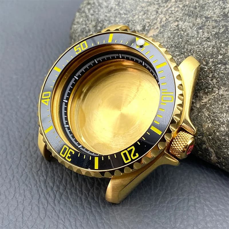 Gold Mod 42mm SKX007 SRPD Watch Cases Fits NH34 NH35 NH36 7S 4R Automatic Movement 20ATM Waterproof Men Diving Watch Case