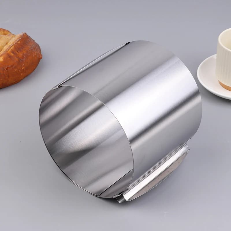 {MX} Stampo circolare per anello per mousse retrattile in acciaio inossidabile altezza 15 cm antiruggine regolabile con anelli per torta in scala per la cottura
