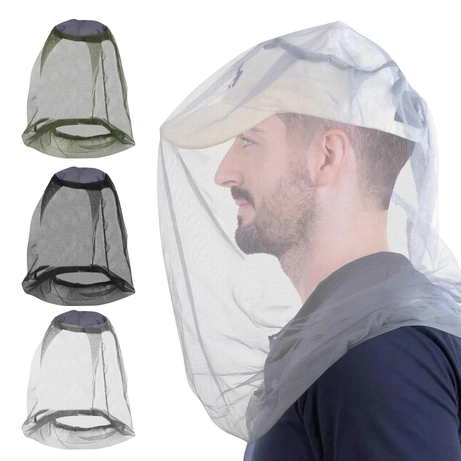 Berretto da pesca antizanzare per esterni Cappello da pesca in rete regolabile traspirante Protezioni per mosche in rete Forniture per la pesca in campeggio