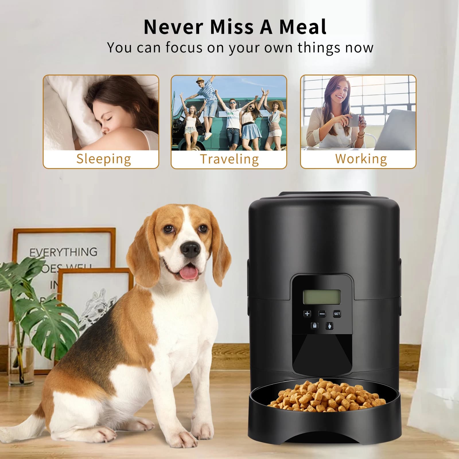 2l Button USB Automatic Pet Feeder Smart Cat Feeder Dog Slow Food Dispenser con Timer Pet Feeding Pet Supplies ciotola per alimenti