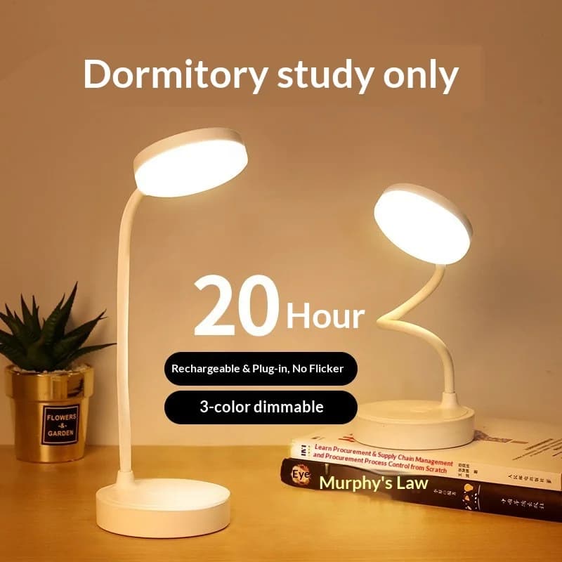 Lampada da Tavolo LED Creativa e Moderna in ABS, Pieghevole, Ricaricabile USB, Dimmerabile, per la Cura degli Occhi, Luce Notturna da Comodino, Decorazione Originale
