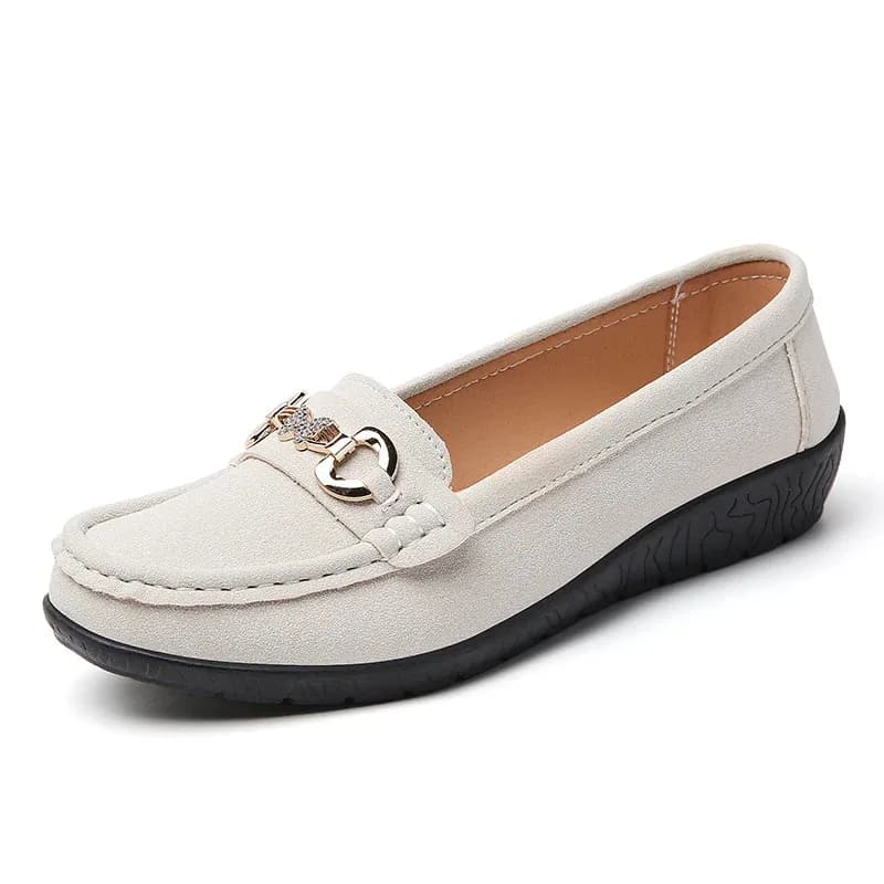 Scarpe da donna taglie forti, casual, piatte, firmate, 100% pelle bovina, antiscivolo, primavera estate, scarpe in pelle da mamma, mocassini, traspiranti
