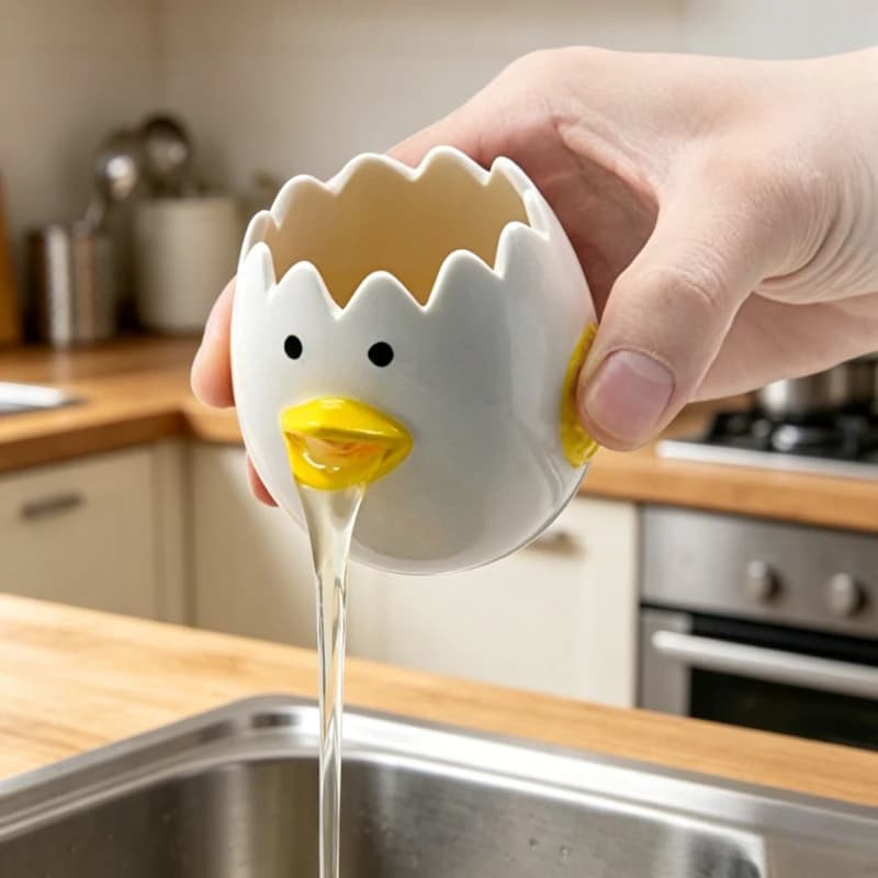 Separatore per Uova in Ceramica, Pratico Filtro per Uova, Accessorio da Cucina per Pasticceria