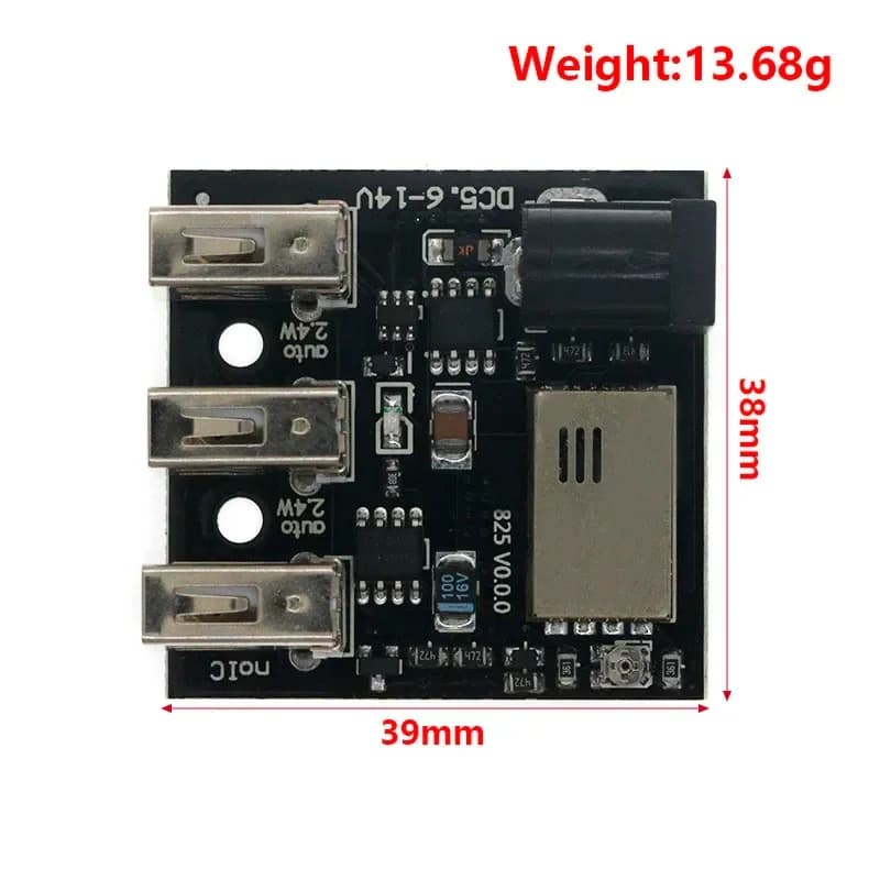 Convertitore DC-DC 9V/12V a 5V 8A Step-Down con 3 Porte USB, Modulo di Ricarica Mini per Arduino