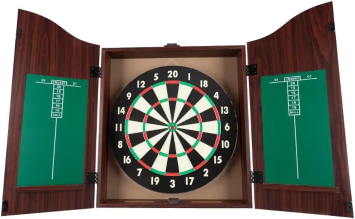 Set di Tavolo da Dardo da 18 Pollici con 6 Freccette con Punta in Acciaio e Tabellone Segnapunti per Sala Giochi, Bar di Casa, Man Cave