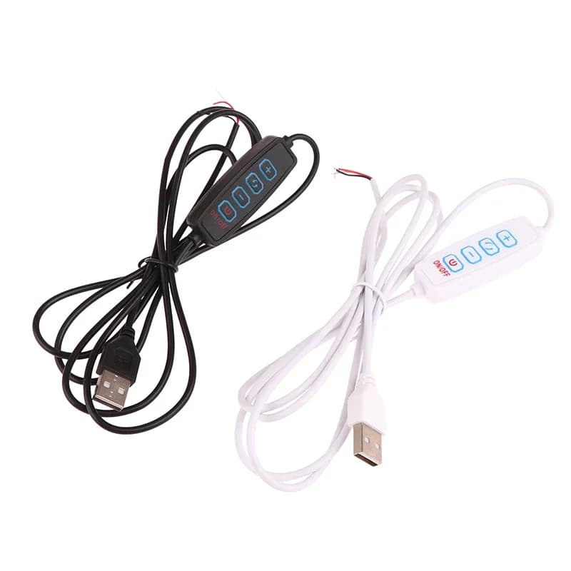 1PC 1.5M USB 5V LED Tri-color Dimmer Switch Cavo Dimmer 4Key Doppio Controller Bianco 2CH per LED a bassa tensione CCT Luce bicolore
