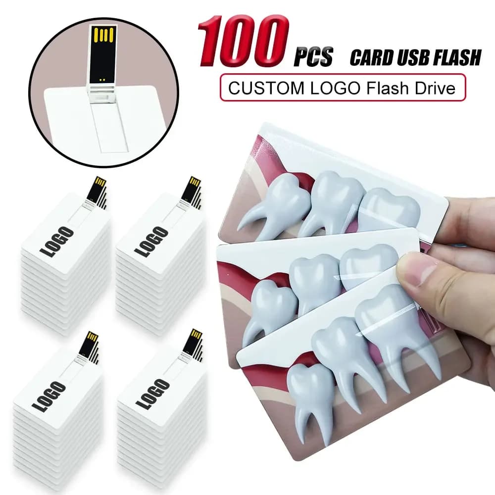 1-100PCS Memoria della carta di credito di archiviazione 4GB 8GB 16GB 32GB Chiavetta USB 64GB 128GB Pen Drive USB 2.0 Personalizzato gratuito per i regali