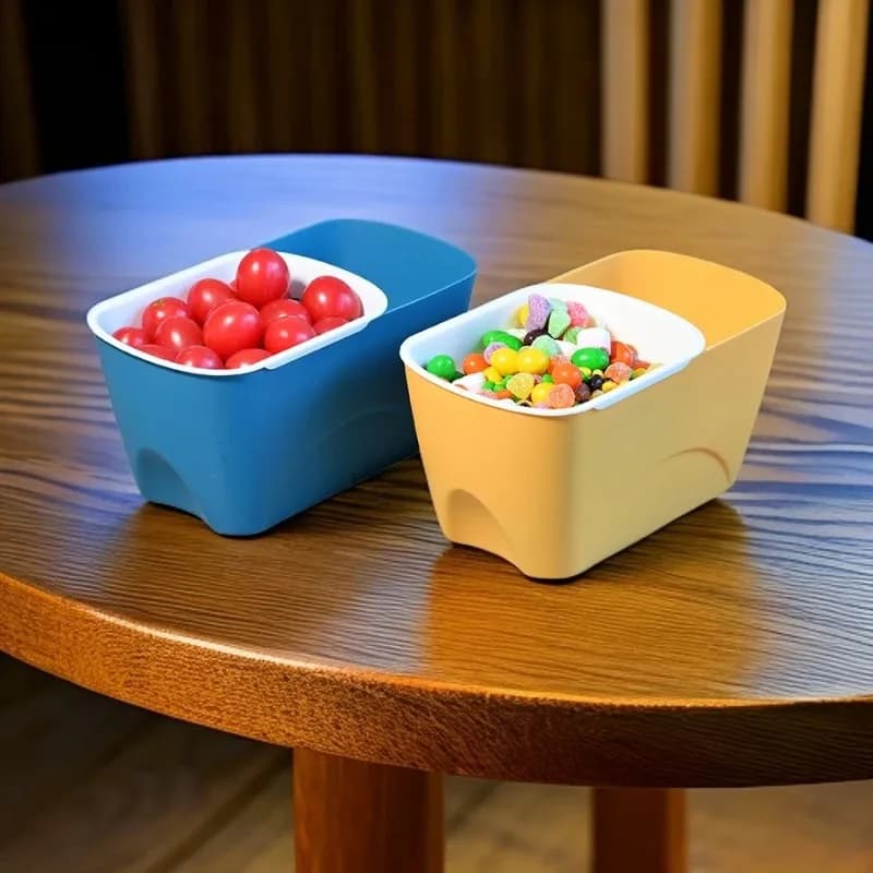 Contenitore per snack a doppio strato Home Lazy, scatola per semi di melone, piatto per snack e frutta secca da soggiorno, contenitore creativo a doppio strato per alimenti.