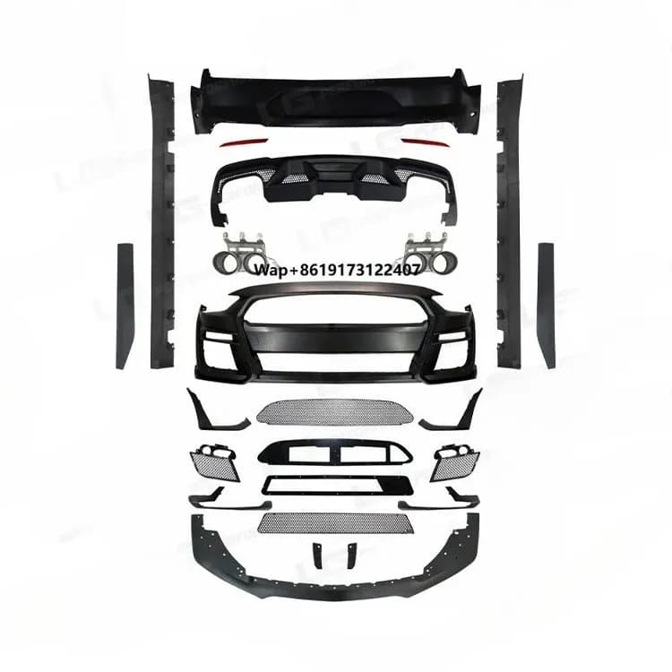 Kit Carrozzeria in Materiale PP per 18-20, Aggiornamento Stile GT500, Paraurti Anteriore, Paraurti Posteriore, Minigonne Laterali, Labbro Anteriore, Scarico