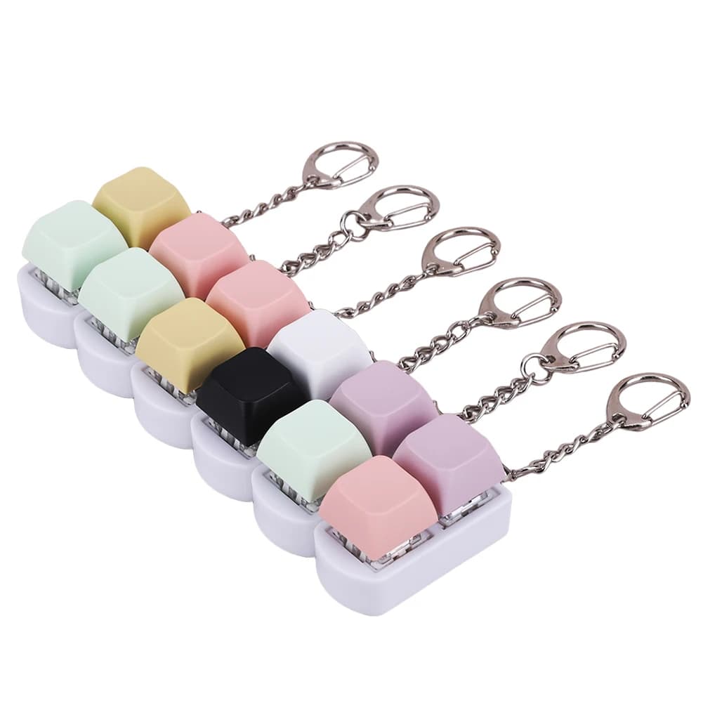 Tester per Switch di Tastiera a 2 Tasti, Portachiavi Fidget per Tastiera Meccanica, Pulsante Antistress per Adulti