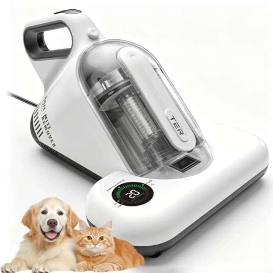 Bed Vacuum Cleaner, Smart Dust Sensor, HEPA Fil, 16Kpa Strong Suction 35000 RPM Tapping, 131F Heat, 5-in-1 Deep Cleaning Mattre
