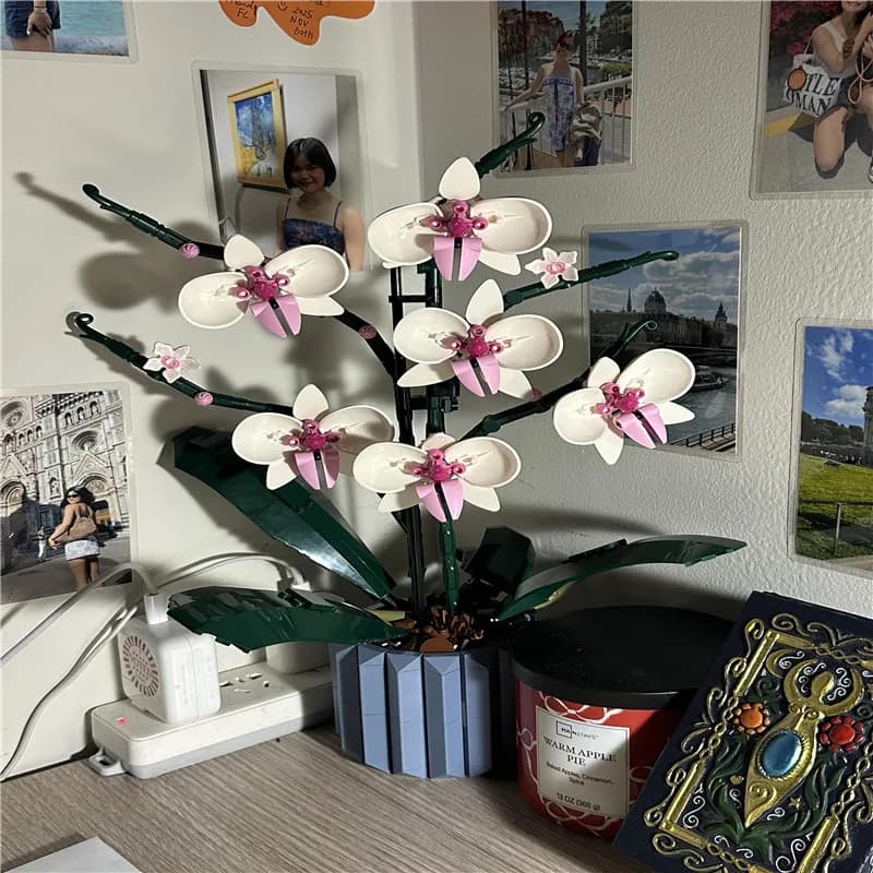 Orchid 10311 Building Blocks Set Botanical Collection Artificial Flower Bonsai Model Home Decoration DIY Assembly Bricks Toys fo