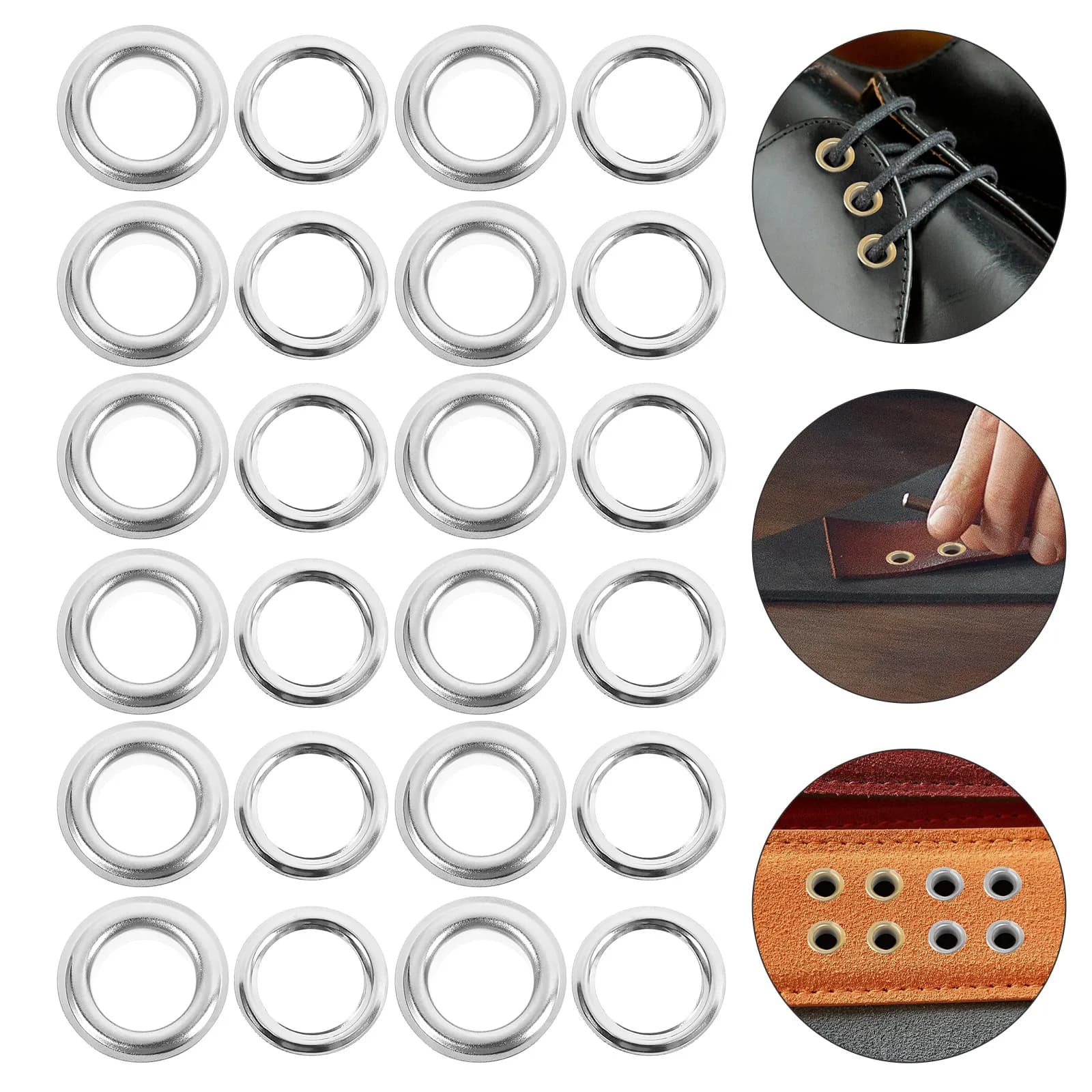 Kit di 200 occhielli cavi in lega da 12 mm, resistenti, per scarpe, tende, coperture in tessuto, tendalini, teloni per barche, riparazioni fai da te e cucito