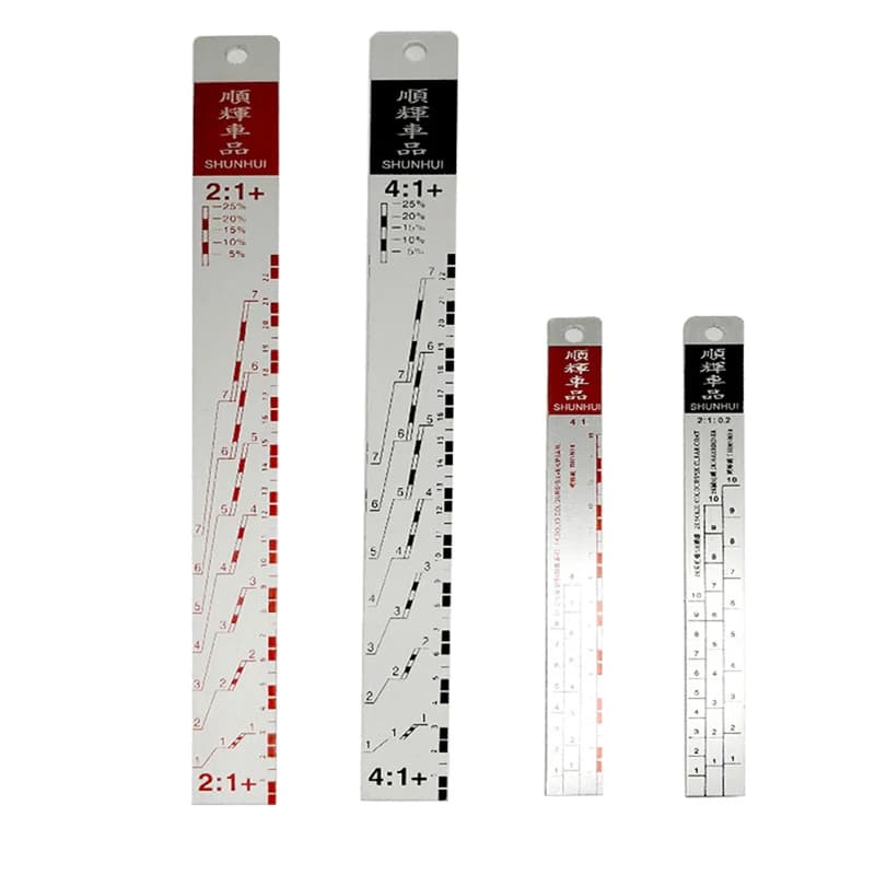 2/1PCS Steel Car Paint Ruler Standard Paint Mixing Ruler Paint Ratio Measuring Oil Dipstick