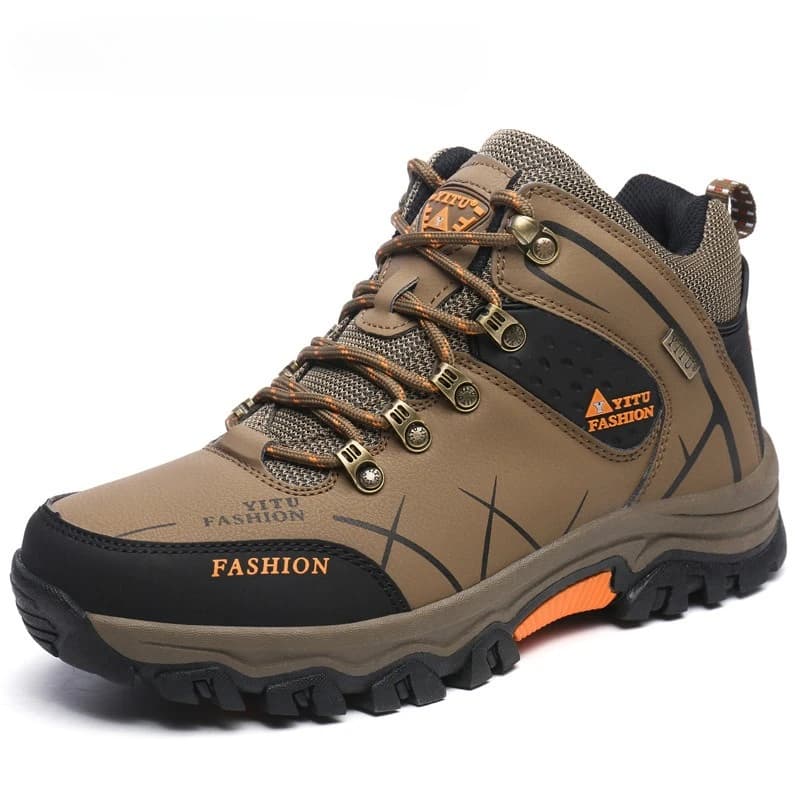 Stivali da uomo in cotone foderato in pile, stivali da trekking alti da esterno di grandi dimensioni Scarpe da trail running antiscivolo e resistenti all'usura