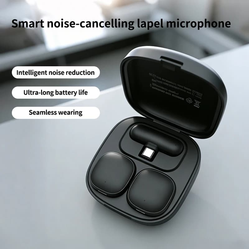 Wireless Lavalier Microphone with AI Noise Cancellation for Live Games, iPhone, iPad, Android, Type-C Phones, Open Registration, PC