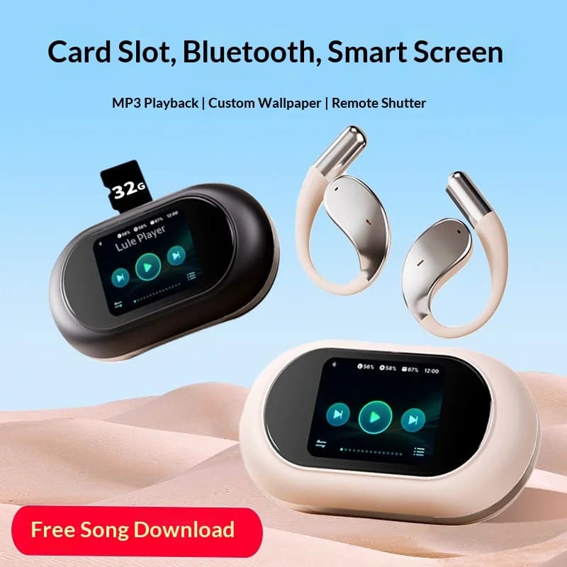 Wireless Bluetooth Open Ear Hook Earbuds Supports Tf Card Touch Screen Mp3 Music Player Sports Fitness For Ios Android Universal