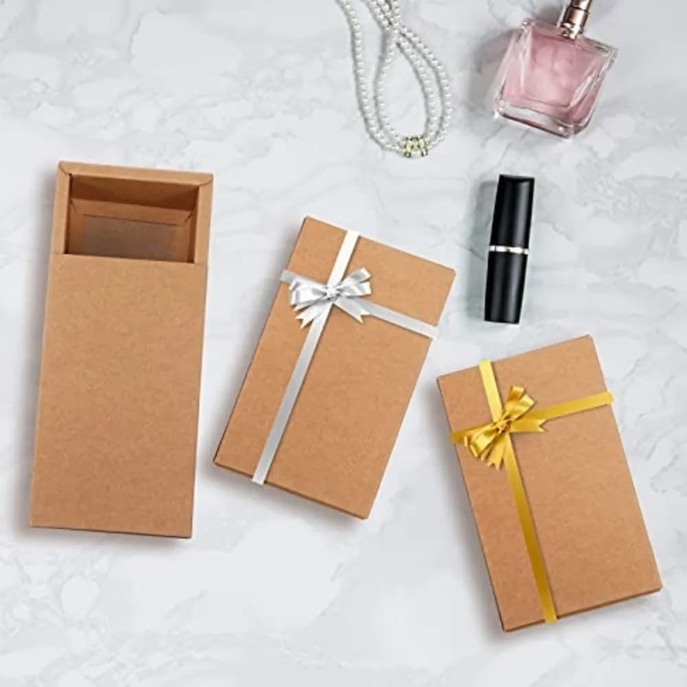 Scatola per cassetti in carta kraft in carta kraft Mini scatole regalo in cartone stile cassetto Scatola per imballaggio regalo ecologica riciclabile