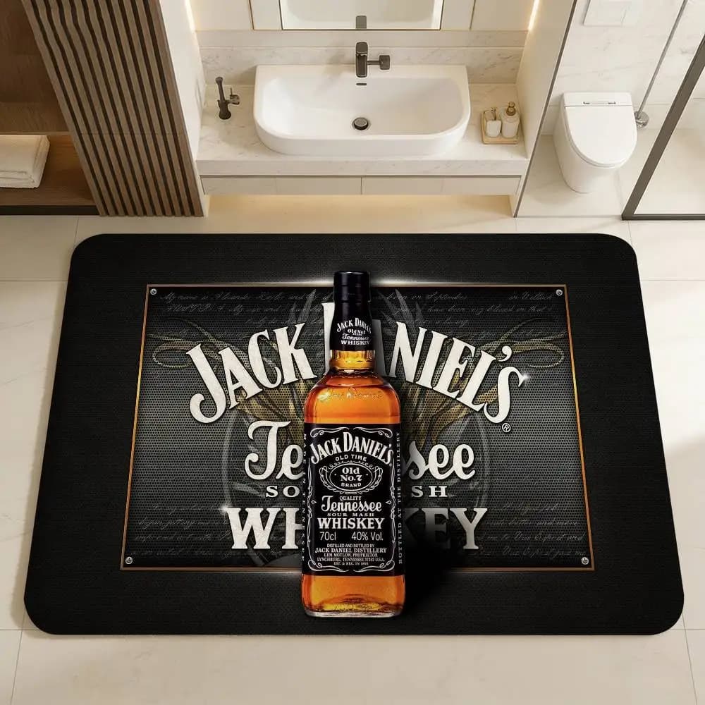 J-Jack D-Daniels Tappetino per porta d'ingresso, lavabile, antiscivolo, per soggiorno, divano, sedie, tappetino per cucina, tappetino di benvenuto