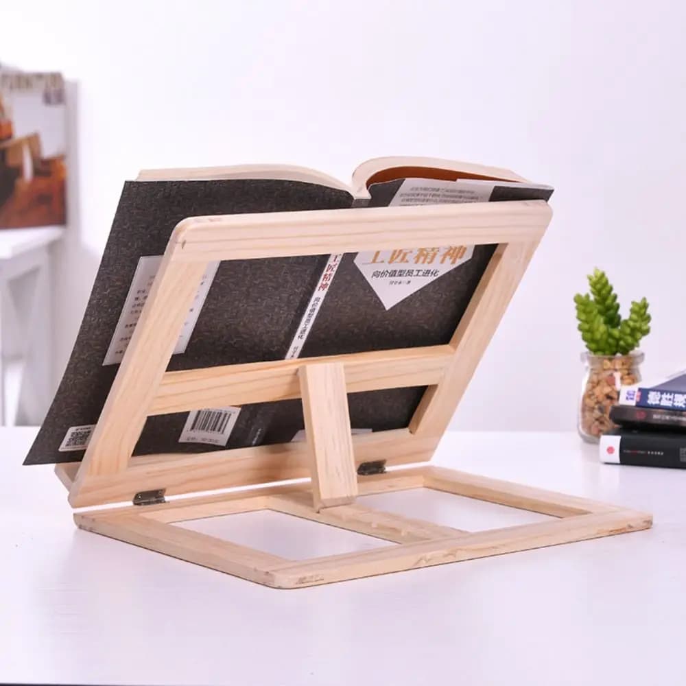 Fermalibri Supporto Fermalibri in legno regolabile Supporto per libri pieghevole robusto e portatile Pratico supporto per libri di ricette per adulti