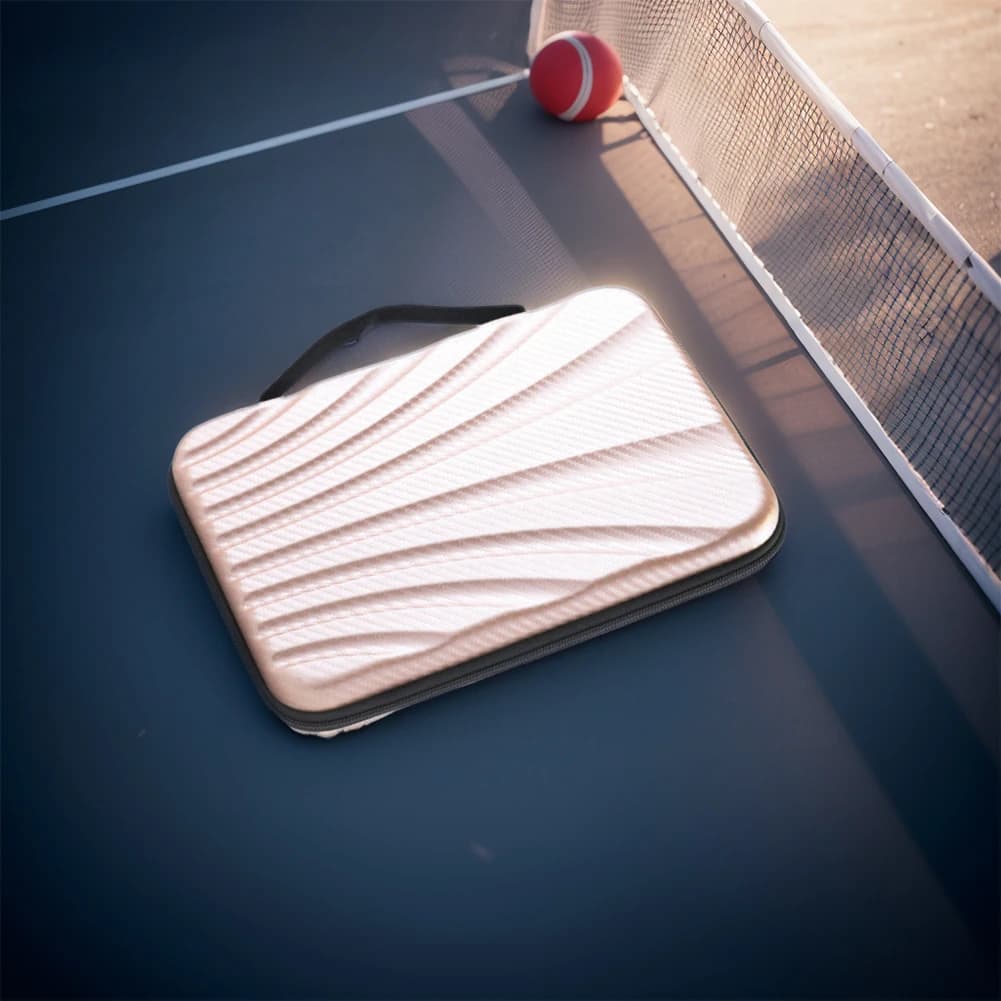 Table Tennis Racket Case Hard Shell Pingpong Paddle Storage Bag Ping Pong Racket Paddle Cover Bag for 2 Paddles & Multiple Balls