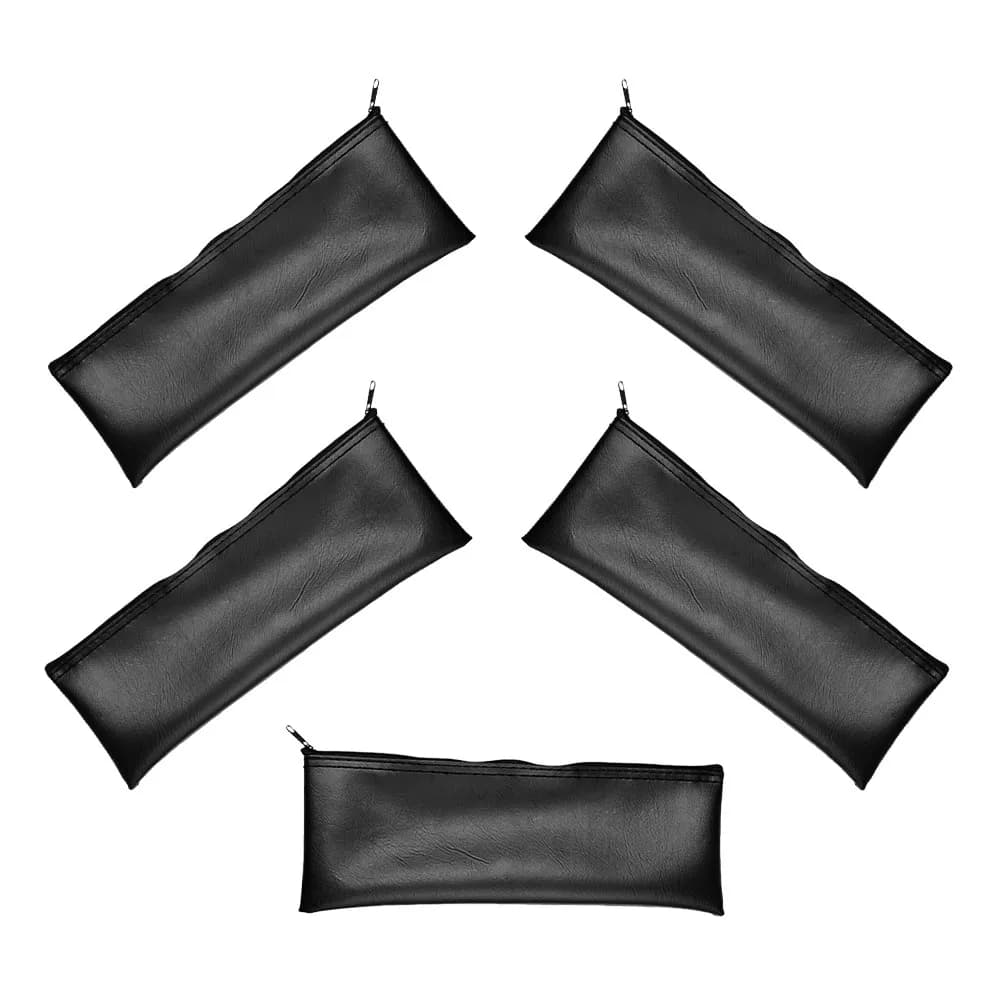 5Pcs Microphone Bag PU Protective Zipper Pouch for Wireless Mic Storage and Travel PU Mic Bags Microphone Zipper Bag