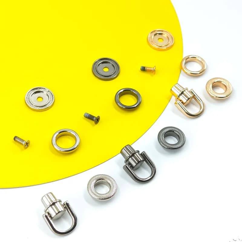 15Mm Light Gold Wide Ring Heshang Head Plus Meson Screw Clothing Luggage Hardware Bag Lanyard Webbing Accessories Buttons