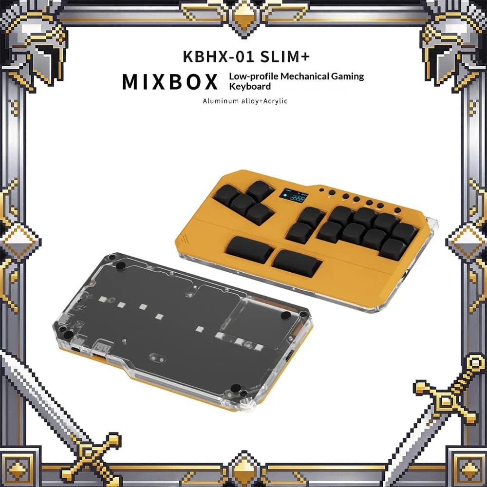 DOIO HITBOX KBHX-01 Game Keyboard Aluminum Alloy Material Wired Keyboard Dazzle Back Lighting PBT Injection Key Cap For Gifts