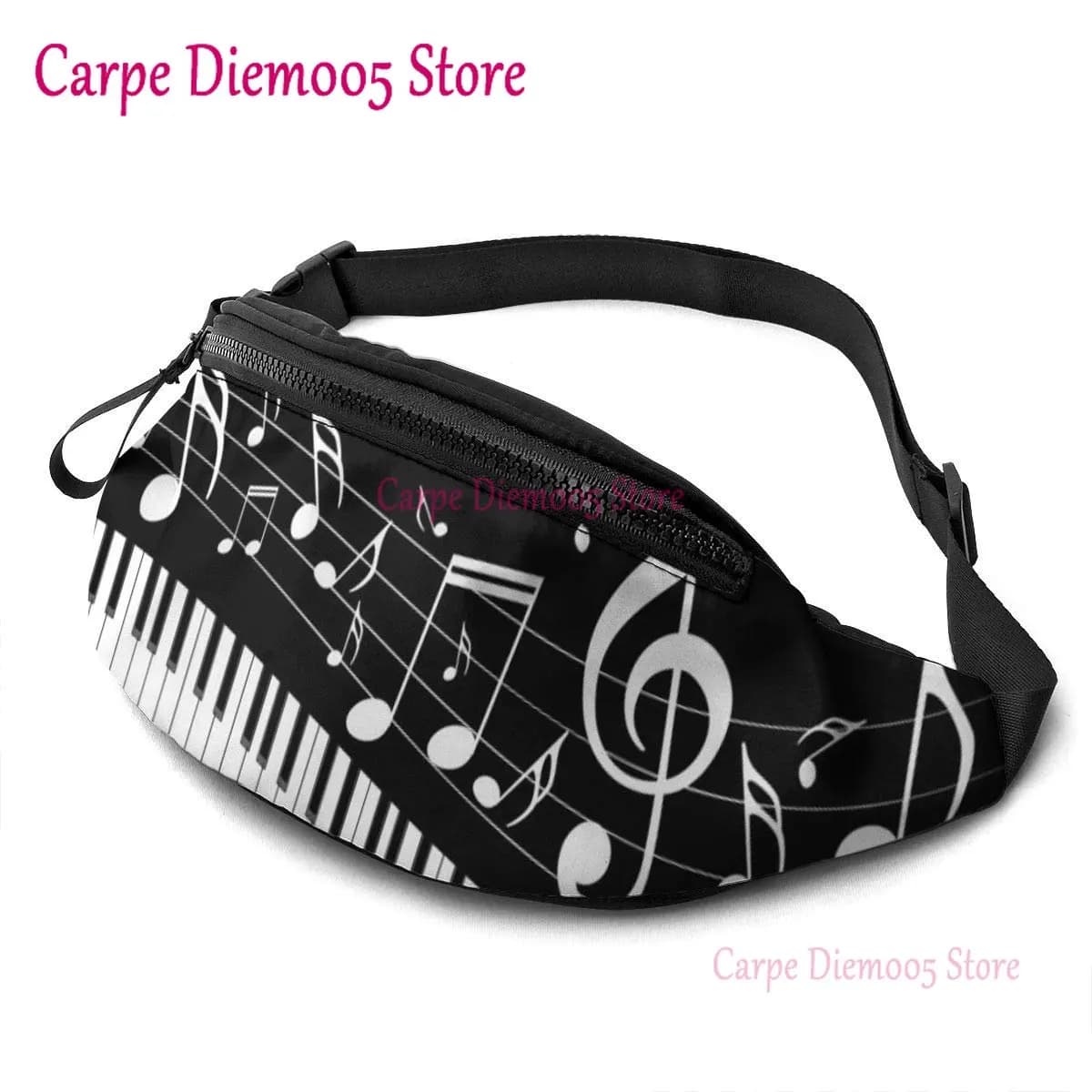 Nota musicale marsupio per pianoforte con foro per cuffie marsupio regolabile con tasca a tracolla moda marsupio per donna uomo bambini