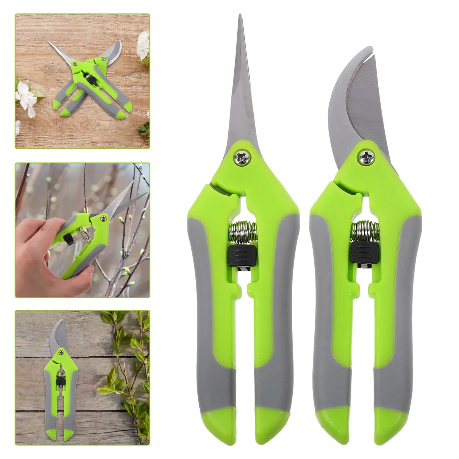 2 Garden Potting Scissors, Flower Baskets and Bonsai, Light with Non-slip Handle