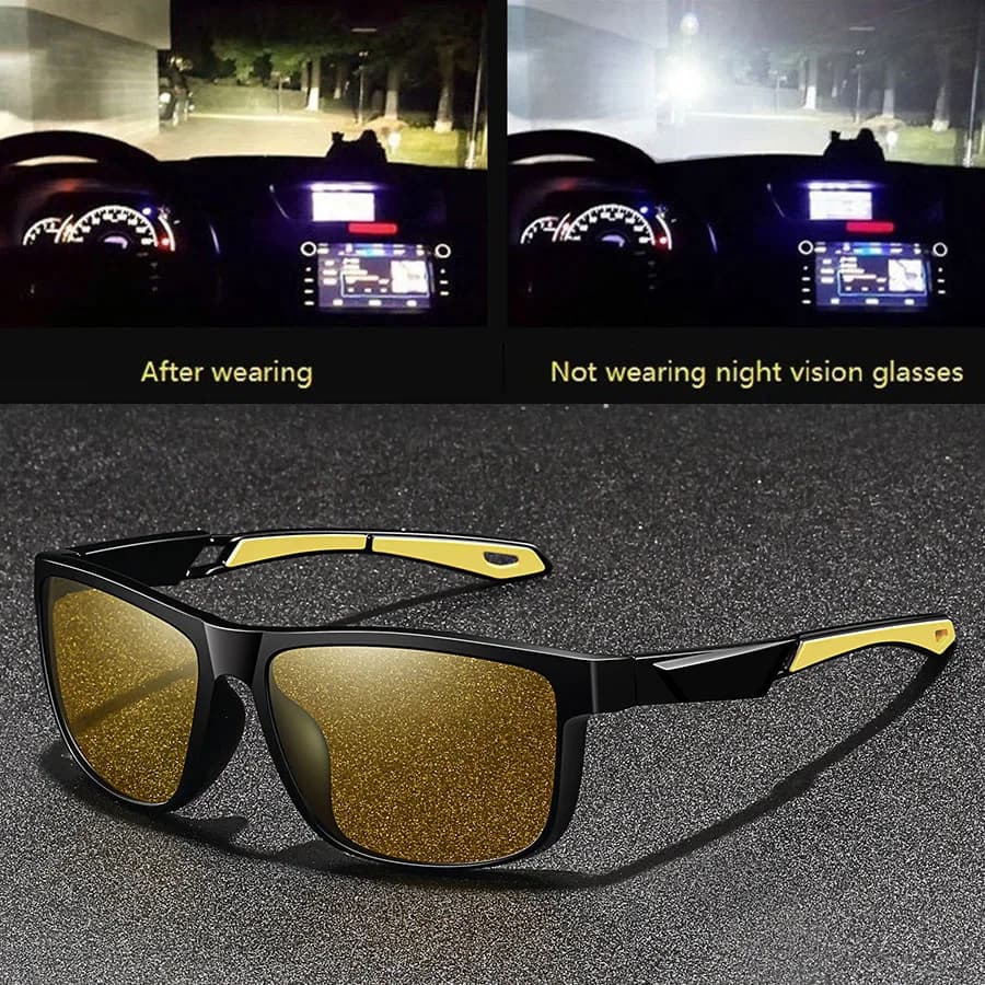 Occhiali per la visione notturna unisex con montatura quadrata vintage alla moda Riducono l'affaticamento visivo Lenti Occhiali antiriflesso antiriflesso UV400
