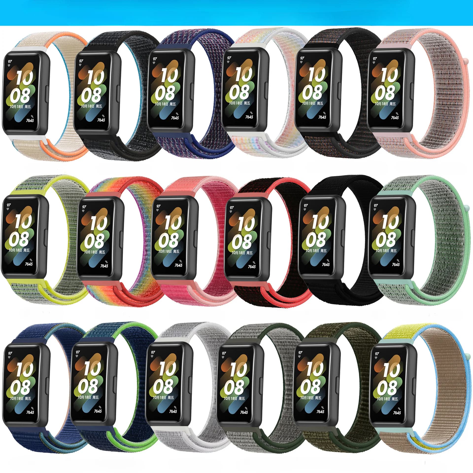 Cinturino a sgancio rapido in nylon intrecciato con velcro adatto per cinturino per accessori per smartwatch sportivo Huawei Band 7