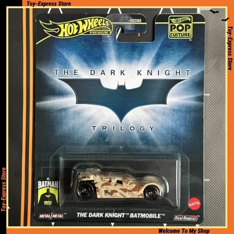 Hot Wheels Premium 2024 Cultura Pop 1/64 Modello di Auto Hotwheels Il Cavaliere Oscuro Batmobile Da Collezione Per Bambini Ragazzi Bambini Giocattoli Regalo