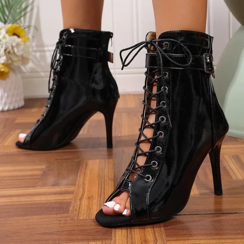Nuovi Stivali Sexy da Donna 2026 con Tacco e Lacci, Scarpe da Ballo Latino Personalizzabili con Suola Antiscivolo, Taglie Grandi