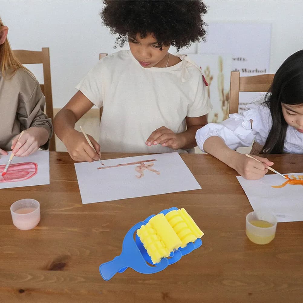 16Pcs Kids Sponge Graffiti Brush Set Vibrant Colors Easy to Clean Reusable for DIY Painting Early Learning Craft Drawing Tools