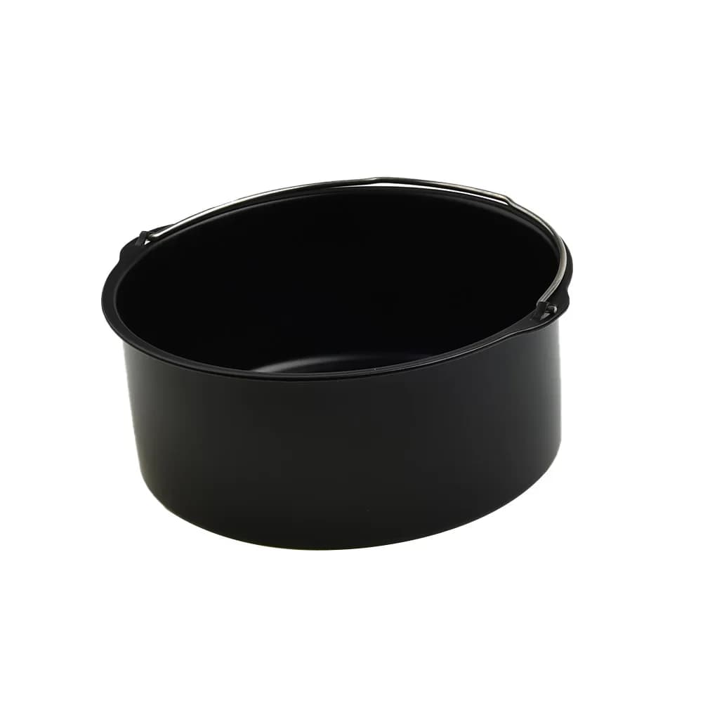 6 Inch Round Cooking for Air Frying Mold, Basket for Basket, Cake, Non Carbon Steel Comfy Handles for Easy Handling