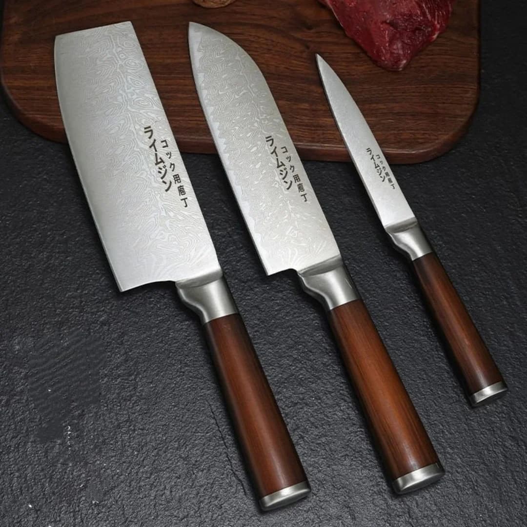 Kitchen Knife 3 Piece Set Stainless Steel Chef Knife Bone Knife Sweat knife Gift pack Cooking gift box for restaurant