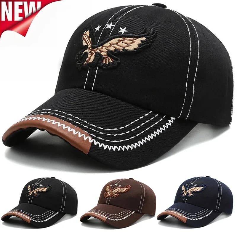 Vintage 3D Embroidered Printed Patriotic Bald Eagle Baseball Cap Outdoor Trucker Hat Visiere Shadow Club Sports Sun Hat