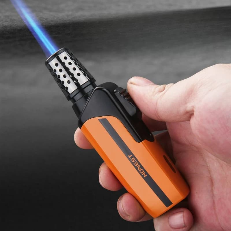 2026 HONEST Windproof Direct Jet Gas Lighter BBQ Baking Cigar Lighting Outdoor Camping Ignition Portable Tool Novelty