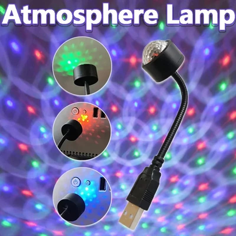 Multicolore Mini LED Car Roof Star Light Projector Atmosphere stage Lamp USB lampada decorativa regolabile Car Interior Decor Light