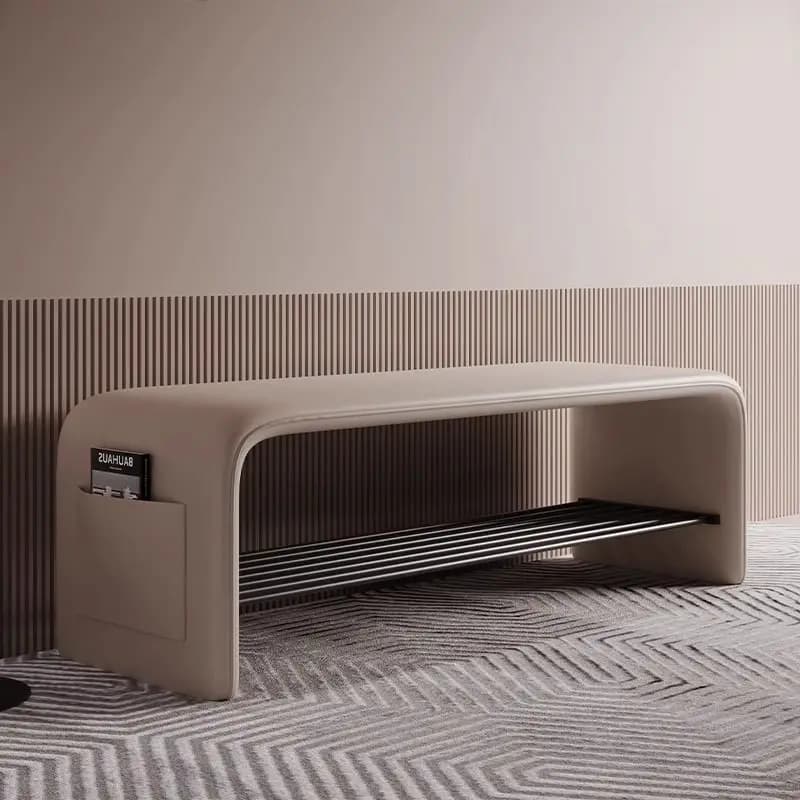 Elegante panca per scarpe da ingresso Sgabello per cambio scarpe in legno massello con custodia Mobili salvaspazio multistrato in stile lusso