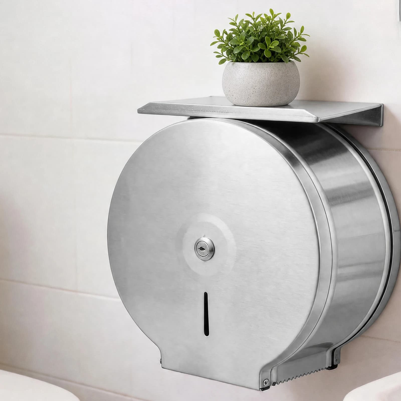 Commercial Jumbo Toilet Paper Dispenser Stainless Steel Toilet Paper Holder Box Bathroom Accessories for Single Roll Tissue