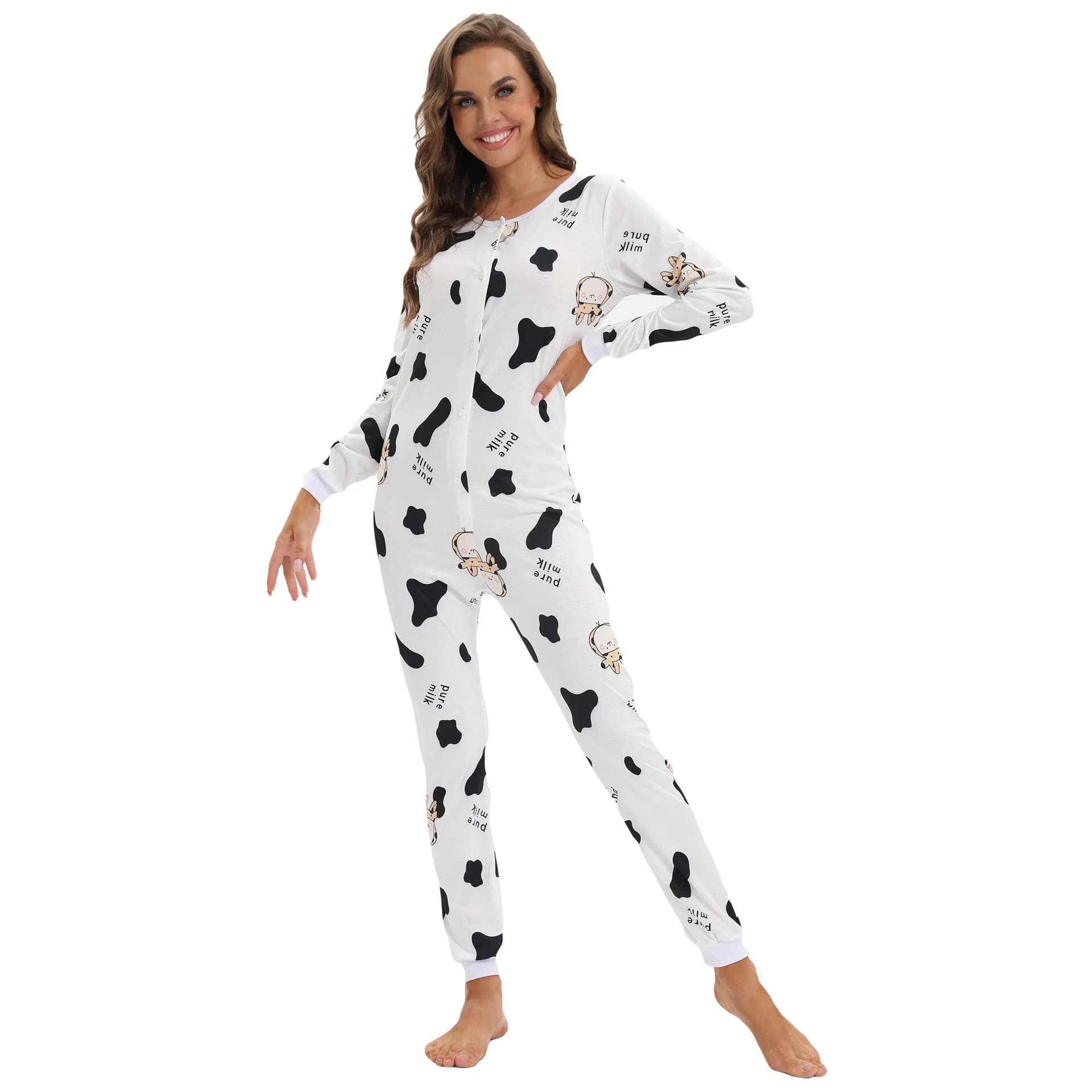 Stampa per adulti simpatici cartoni animati tuta costume per le donne caldo morbido animale pigiama intero abbigliamento per la casa vestiti per ragazza