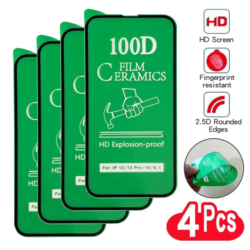 100D Curved Protective Not Glass For iPhone 16 Promax 18 17 15 14 11 Pro 13 12 Mini XS X XR SE 2 3 Screen Protector Ceramic Film
