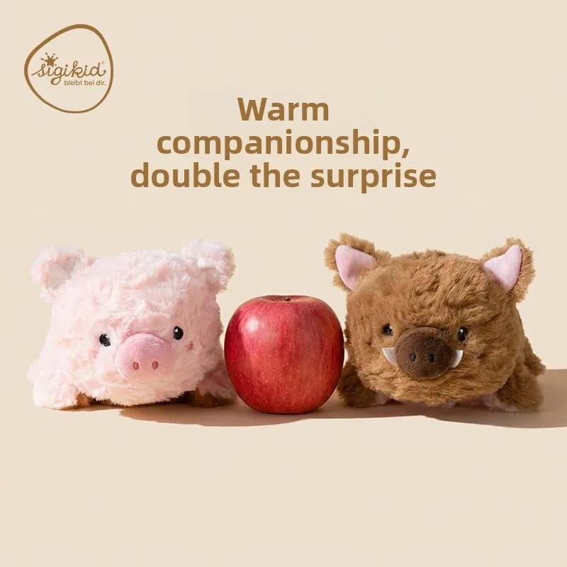Sigikid Flip Flop Peluche a forma di maiale rosa, bambole a forma di cane, regali di compleanno, morbidi giocattoli di peluche per bambini dai 3 anni in su